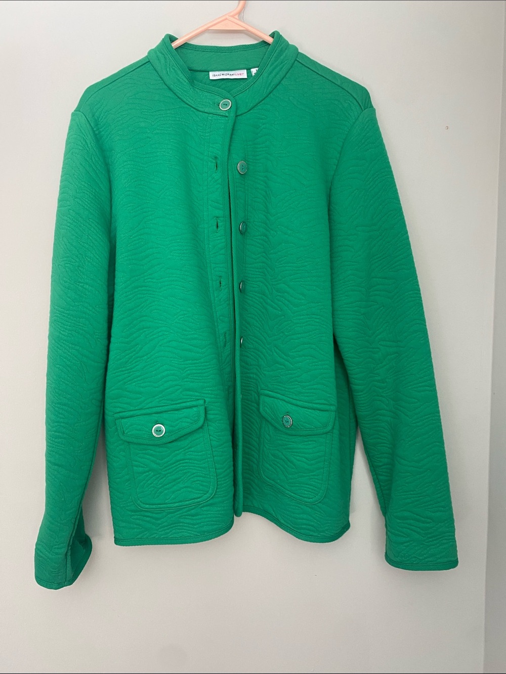 Isaac Mizrahi Bright Green Quilted Jacket